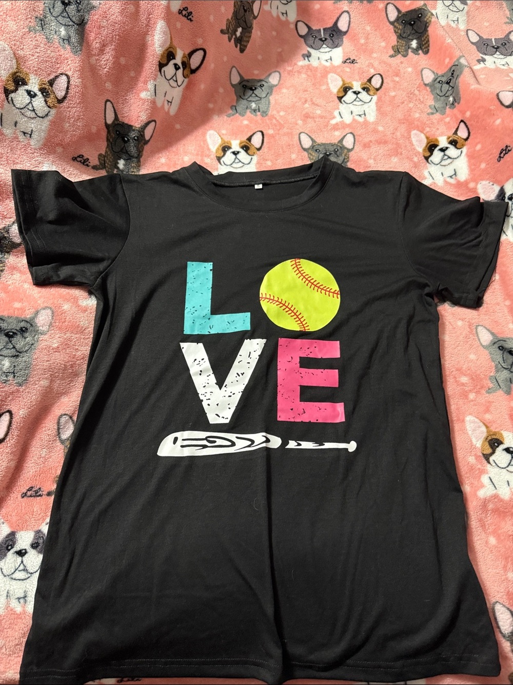 LOVE Softball Graphic Tee - Black
